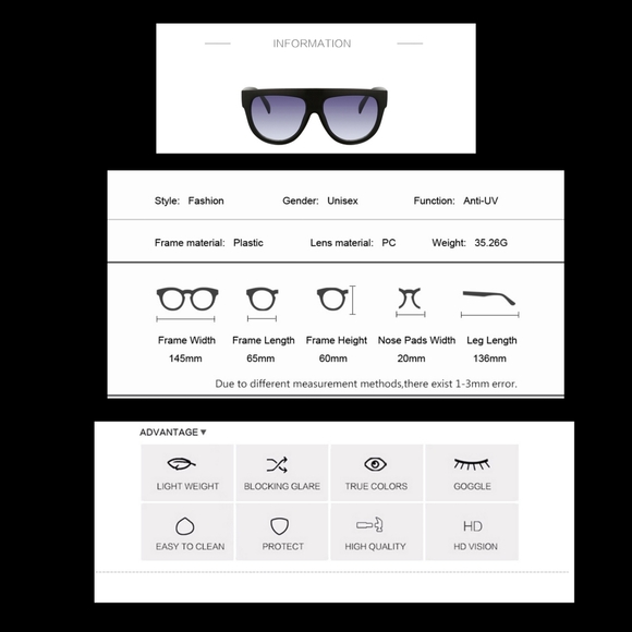 Oversized Black frame designer Sunglasses 1 pair, brand new in package - Picture 4 of 6